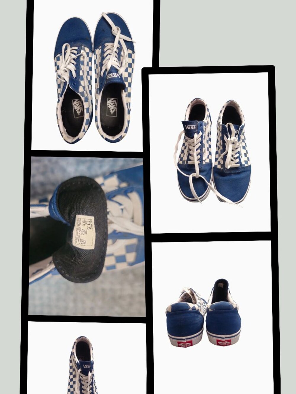 VANS OLD SKOOL LOW "IMPERIAL BLUE & WHITE CHECKERBOARD" • MEN'S 11.5